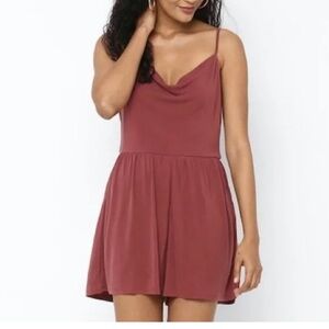 American Eagle cowl neck romper flowy mauve small adjustable straps